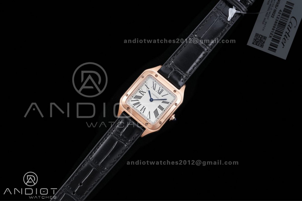 Santos Dumont 38mm RG F1F Best Edition Silver Dial on Black Leather Strap Quartz — photo 2