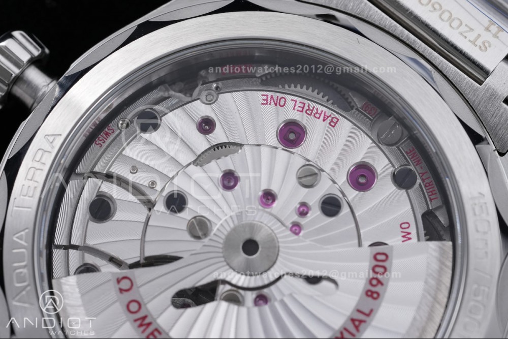 Aqua Terra 150M Master Chronometers VSF 1:1 Best Edition White Dial Orange Hand on SS Bracelet A8900 Super Clone — photo 8