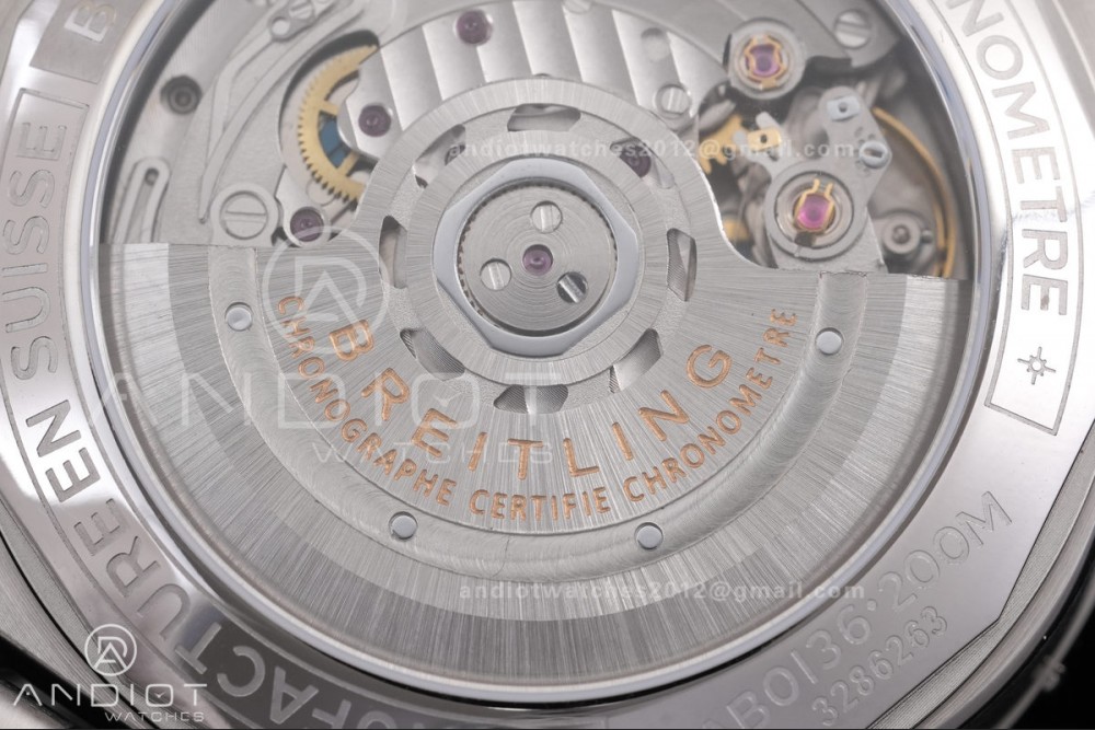 Super Chronomat B01 44 SS BLF 1:1 Best Edition Ice Blue Dial on SS Bracelet A7750 — photo 11