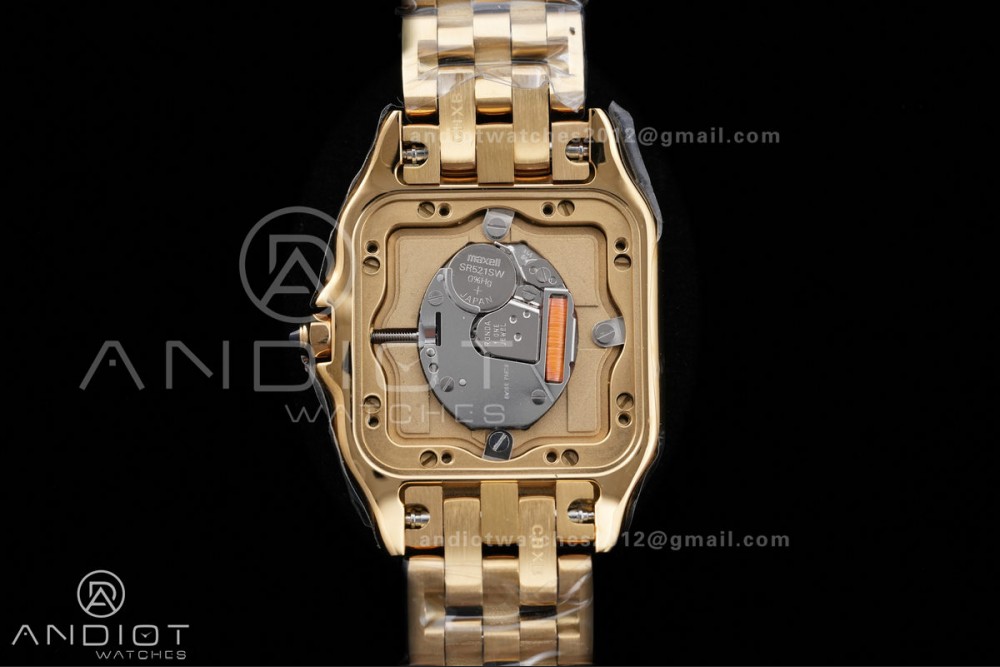Panthère Ladies 27mm YG AF 1:1 Best Edition White Dial on YG Bracelet Ronda Quartz — photo 9