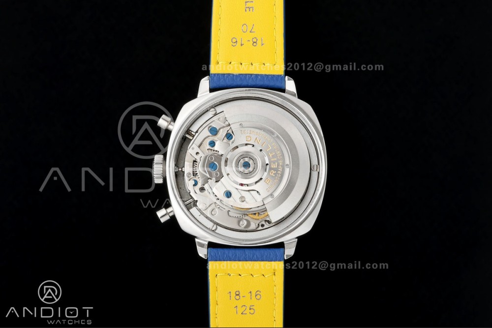 Top Time B01 Racing BLSF 1:1 Best Edition Black/Blue Gulf Dial on Blue Leather Strap A7750 — photo 9