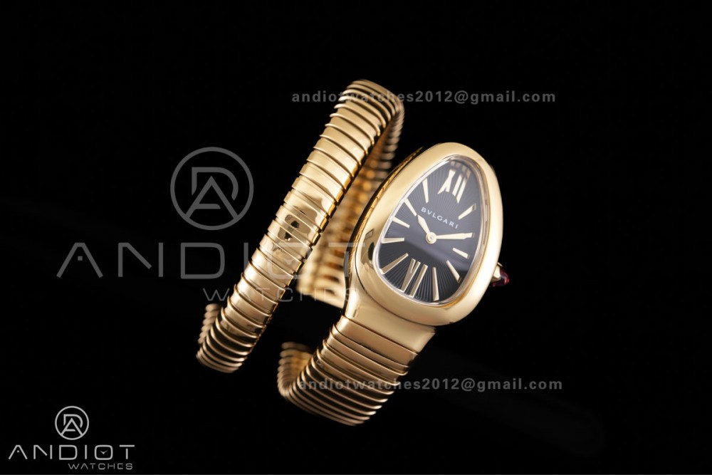 Serpenti 35mm YG BVF 1:1 Best Edition Black Dial on YG Bracelet Ronda Quartz — photo 2