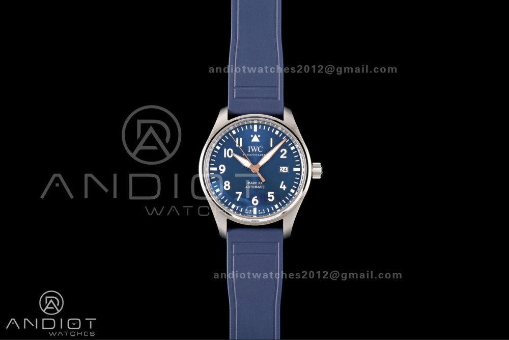 Mark XX MZF 1:1 Best Edition Blue/RG Dial on Blue Leather Strap A2892