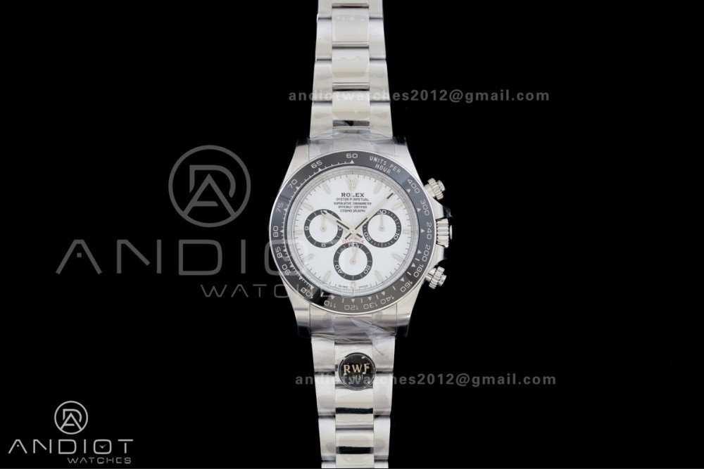 Daytona 126500 RWF 1:1 Best Edition White Dial on SS Bracelet JH4131 Free Sprung