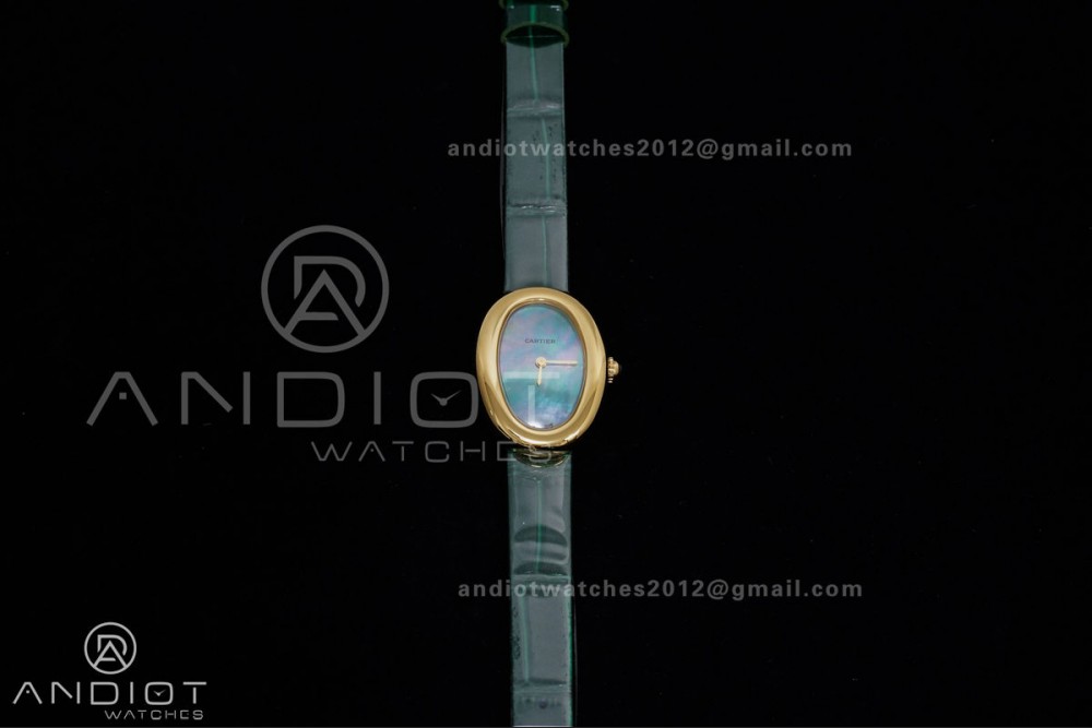 Baignoire Watch YG AF 1:1 Best Edition Green Mop Dial  on Green Croco RONDA Quartz