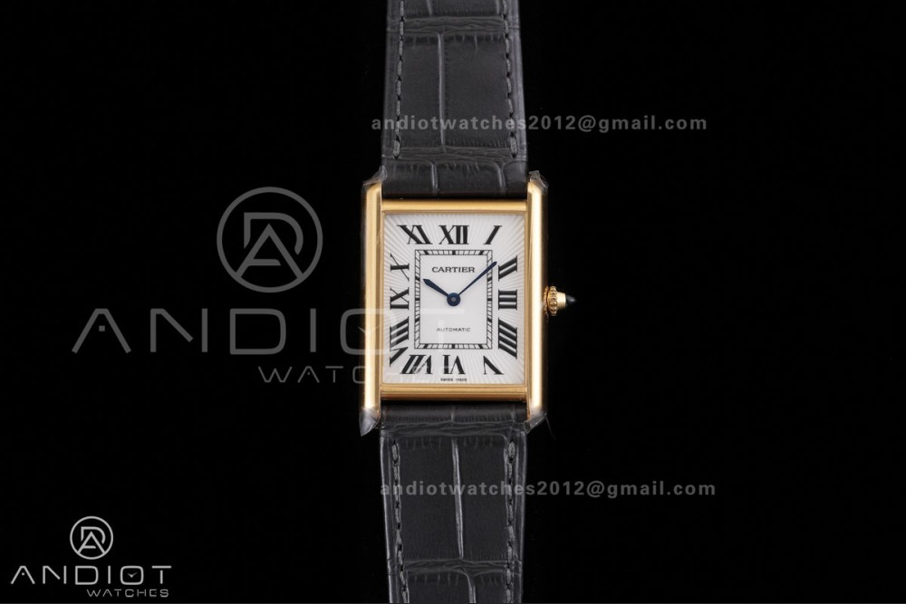 Tank Louis XL 38x27mm YG F1F 1:1 Best Edition White Dial on Gray Strap A1899Mc