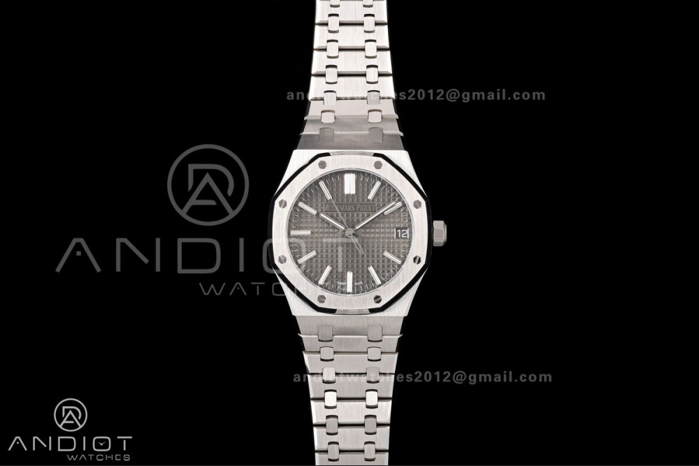 Royal Oak 15510 SS OCTA 1:1 Best Edition Gray Dial on SS Bracelet JH4302 Super Clone (Free Sprung)