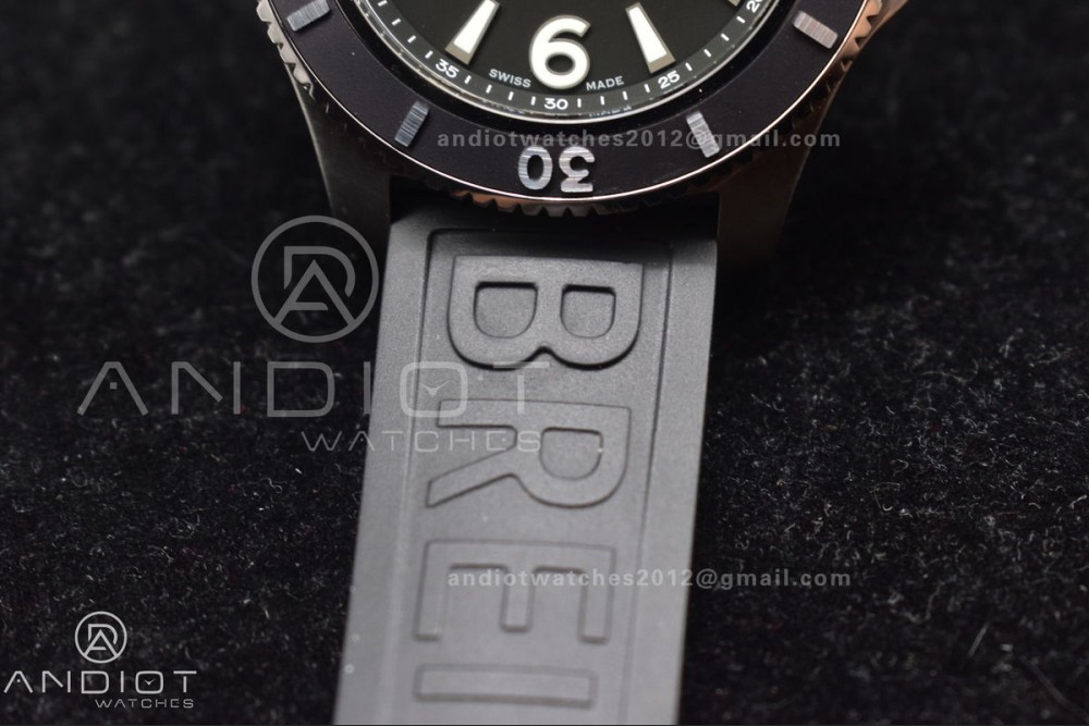 Superocean Automatic 44 TF 1:1 Best Edition Black Dial Black Bezel On Black Rubber Strap A2824 — photo 5