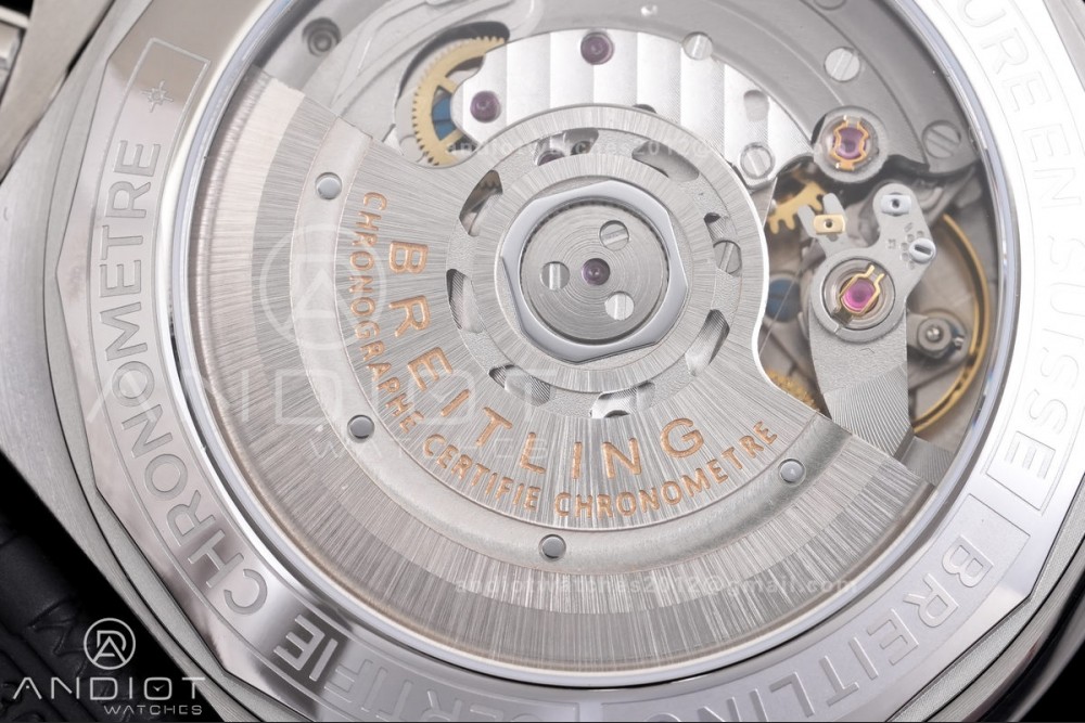 Chronomat B01 44mm SS BLSF 1:1 Best Edition Ice Blue Dial on Black Rubber Strap A7750 — photo 10