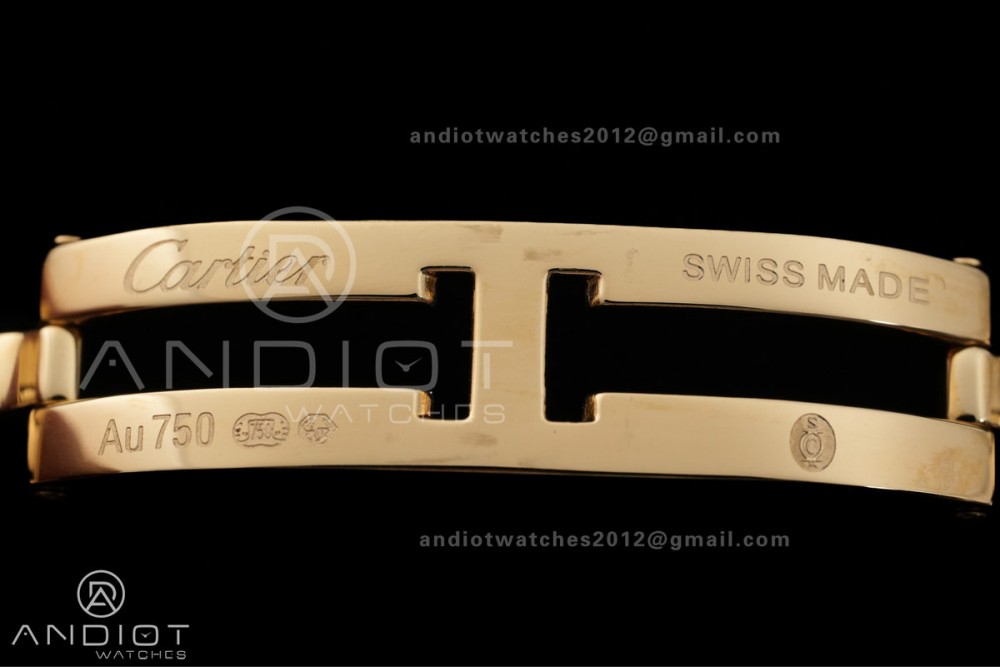 Panthère Ladies 27mm YG AF 1:1 Best Edition White Dial on YG Bracelet Ronda Quartz — photo 16