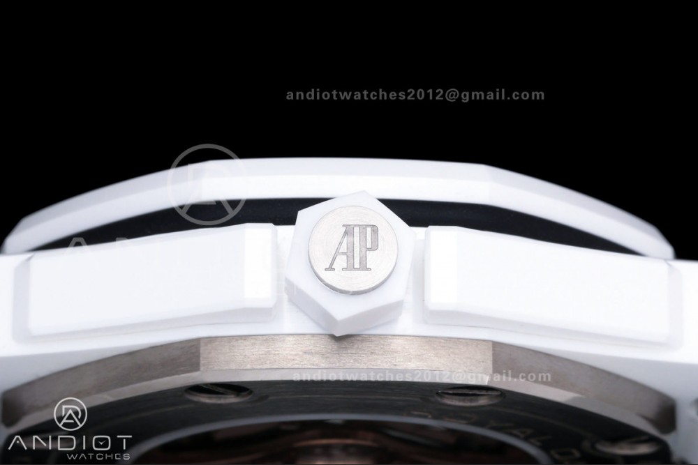 Royal Oak Offshore Diver 15707 White Ceramic JF 1:1 Best Edition SA3120 Super Clone — photo 8