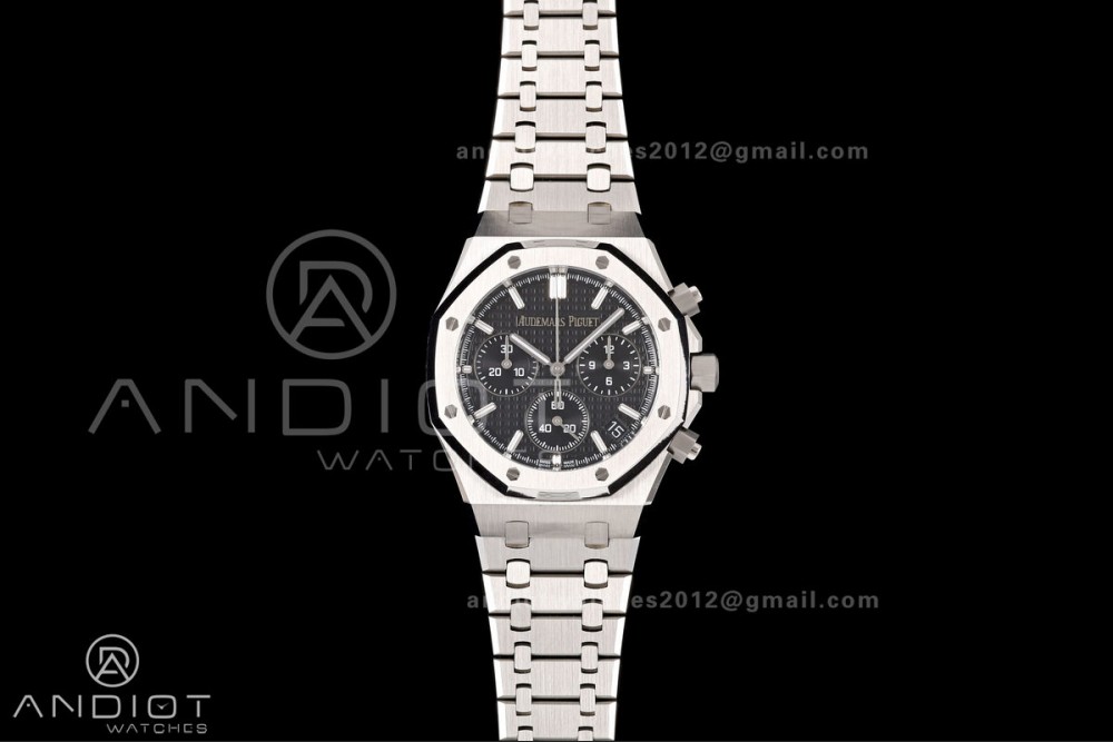 Royal Oak Chrono 26240 SS OCTA 1:1 Best Edition Black Dial on SS Bracelet JH4401 Super Clone (Free Sprung)