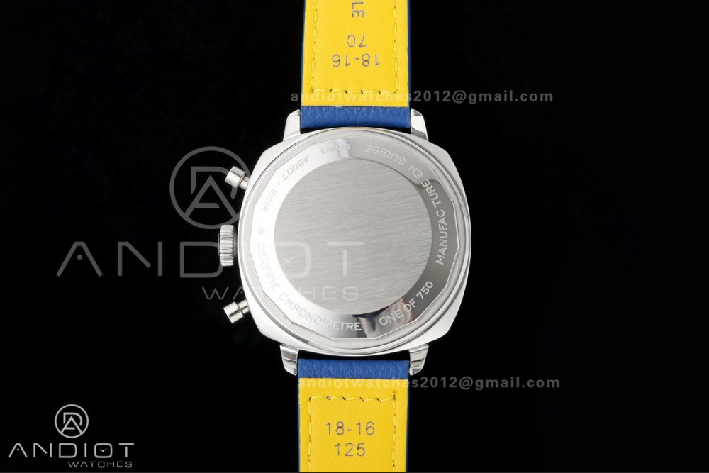 Top Time B01 Racing BLSF 1:1 Best Edition Black/Blue Gulf Dial on Blue Leather Strap A7750 — photo 7