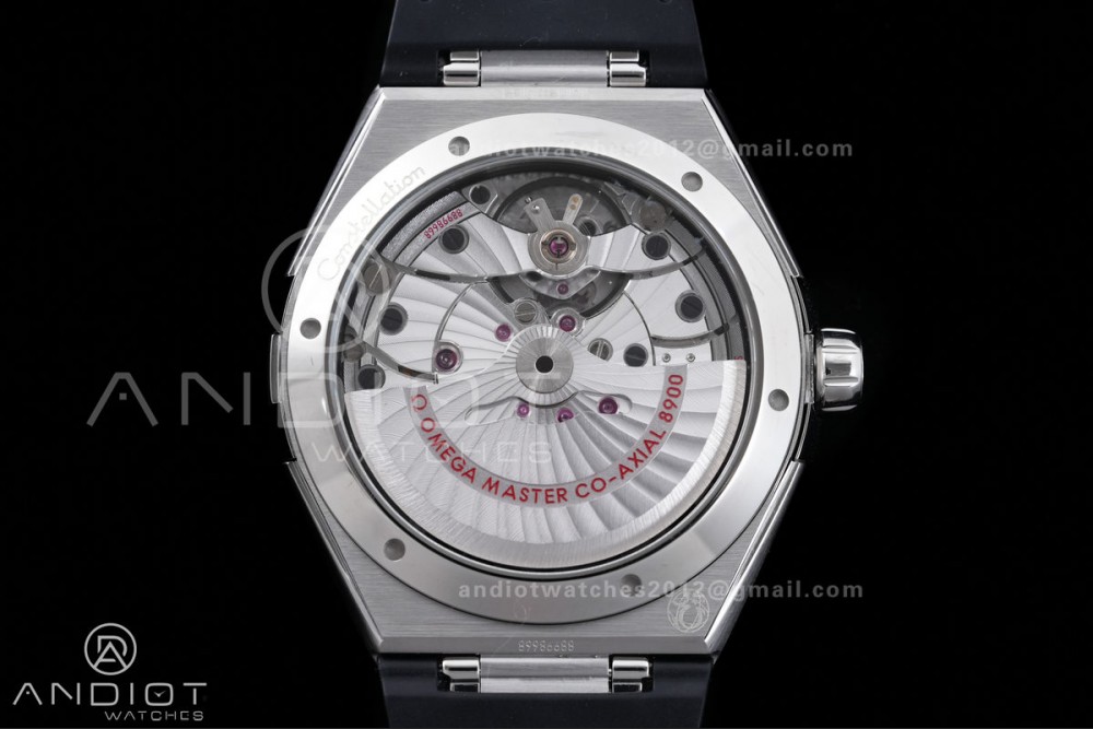 Constellation Black Ceramic SS VSF 1:1 Best Edition Gray Dial on Black Gummy Strap A8900 Super Clone — photo 7