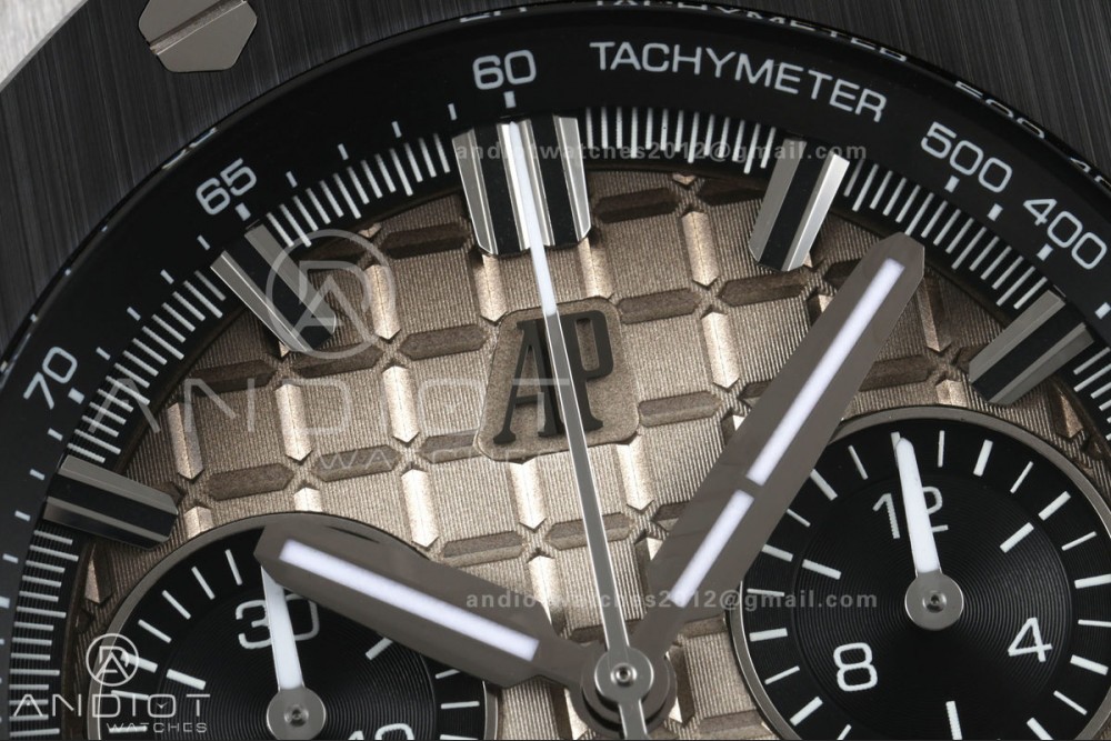 Royal Oak Offshore 43mm 26420so SS DDF 1:1 Best Edition Smoked Dial on Gray Rubber Strap DD4401 Super Clone — photo 3