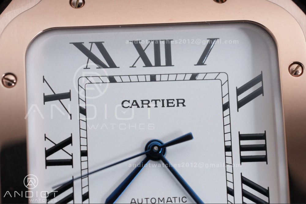 Santos de Cartier 40mm BVF 1:1 Best Edition RG White Dial on RG Smart-Links Bracelet MIYOTA 9039 — photo 4