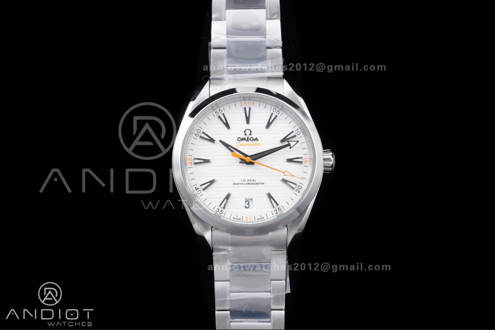 Aqua Terra 150M Master Chronometers VSF 1:1 Best Edition White Dial Orange Hand on SS Bracelet A8900 Super Clone