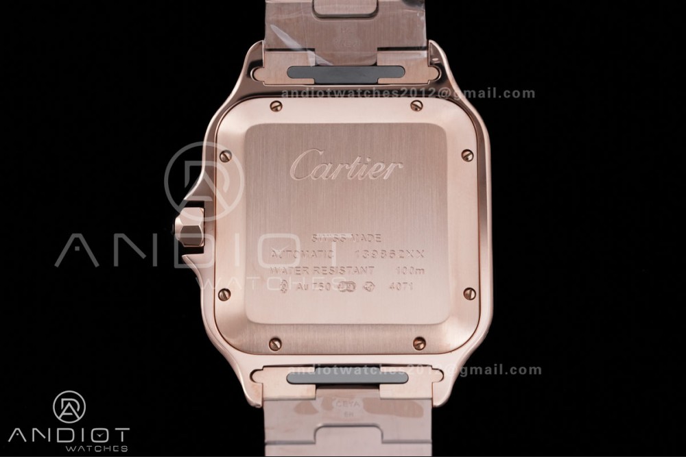 Santos de Cartier 40mm BVF 1:1 Best Edition RG White Dial on RG Smart-Links Bracelet MIYOTA 9039 — photo 7