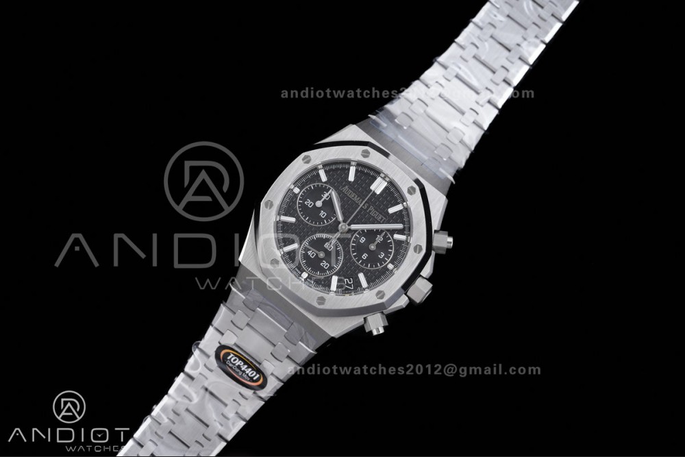 Royal Oak Chrono 26240 SS TOP 1:1 Best Edition Black Dial on SS Bracelet DD4401 Super Clone — photo 2