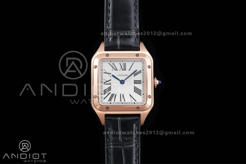 Santos Dumont 38mm RG F1F Best Edition Silver Dial on Black Leather Strap Quartz — photo 3