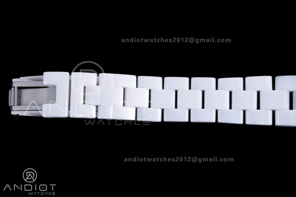 J12 33mm HTF 1:1 Best Edition White Korea Ceramic Cream Dial White Markers on Bracelet Swiss Quartz — photo 13