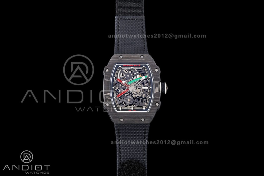 RICH Maker's 1:1 RM67-02 Black NTPT UAE Skeleton Dial CRMA7 Super Clone