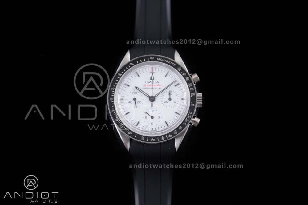 Speedmaster SS N1F Best Edition White Dial on Black Rubber Strap A3861