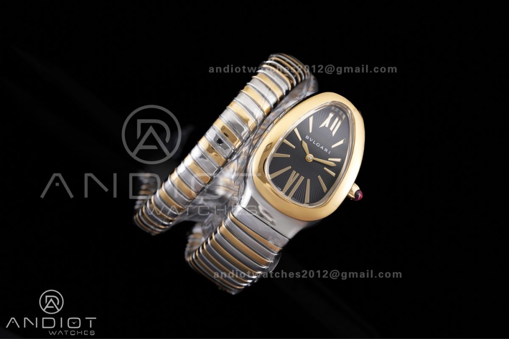 Serpenti 35mm SS/YG BVF 1:1 Best Edition Black Dial on SS/YG Bracelet Ronda Quartz — photo 2
