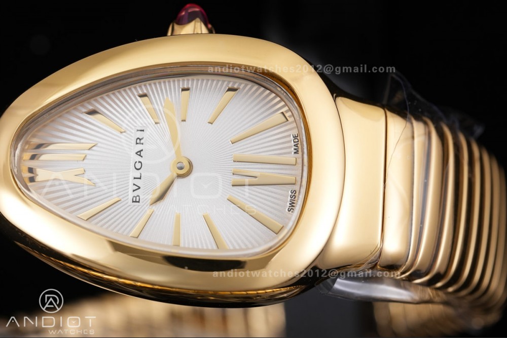 Serpenti 35mm YG BVF 1:1 Best Edition Silver Dial on YG Bracelet Ronda Quartz — photo 4