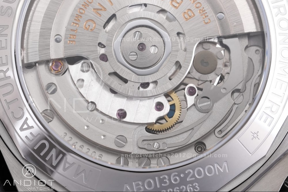 Chronomat B01 44mm SS BLSF 1:1 Best Edition Ice Blue Dial on Black Rubber Strap A7750 — photo 8