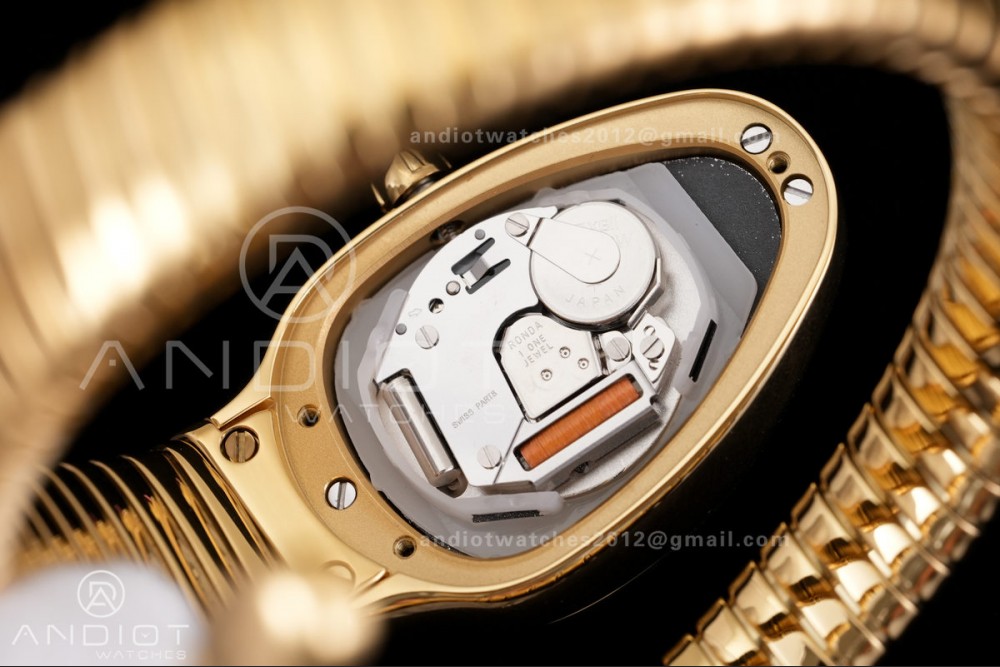 Serpenti 35mm YG BVF 1:1 Best Edition Black Dial on YG Bracelet Ronda Quartz — photo 10
