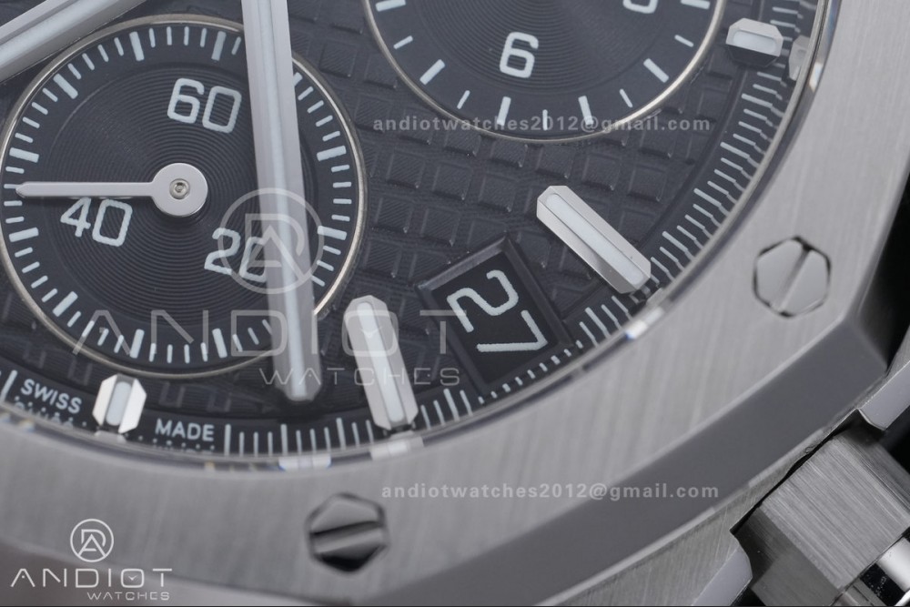 Royal Oak Chrono 26240 SS TOP 1:1 Best Edition Black Dial on SS Bracelet DD4401 Super Clone — photo 6