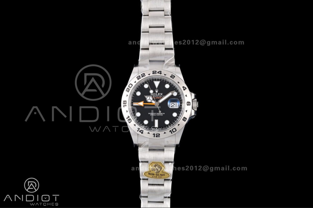 Explorer II 42mm 226570 904L SS Gold Maker 1:1 Best Edition Black Dial on Bracelet JH3285-2 (Free Sprung)