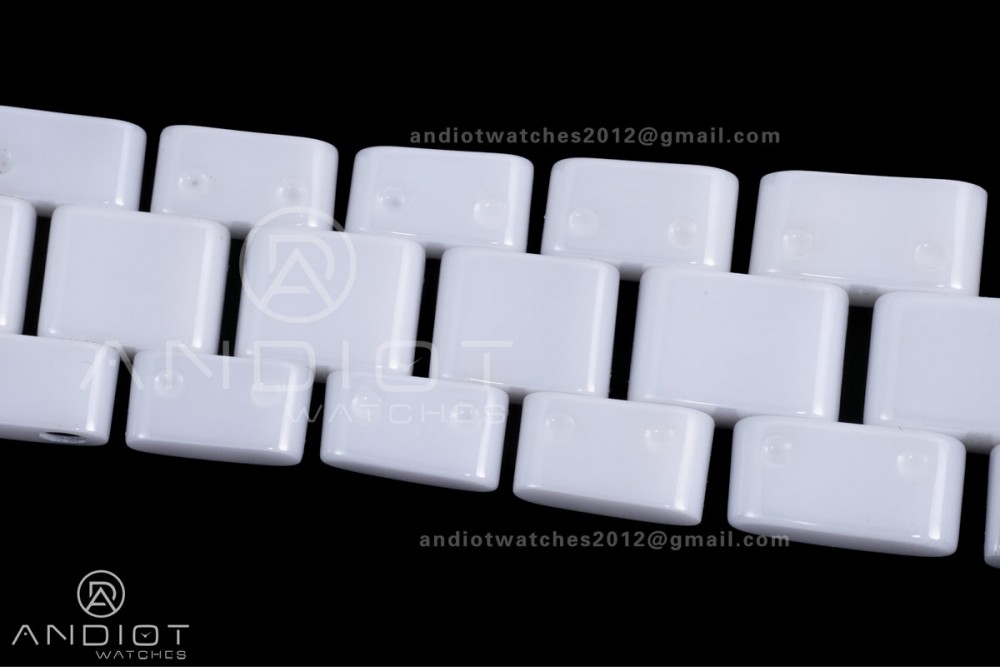 J12 33mm HTF 1:1 Best Edition White Korea Ceramic Cream Dial White Markers on Bracelet Swiss Quartz — photo 17