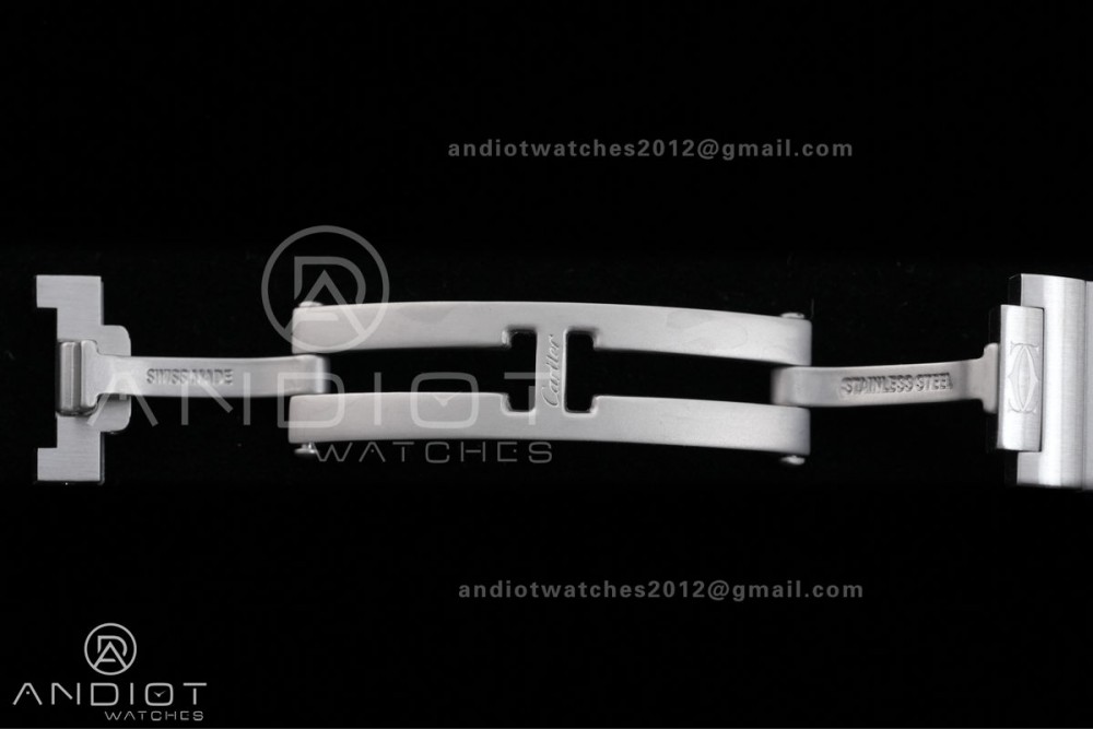 Santos W2SA0033 27x34mm AF 1:1 Best Edition Silver Dial ON SS/RG SmartLinks Bracelet Ronda Quartz — photo 13