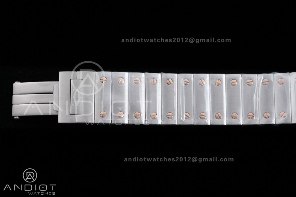 Santos W2SA0033 27x34mm AF 1:1 Best Edition Silver Dial ON SS/RG SmartLinks Bracelet Ronda Quartz — photo 11