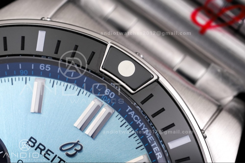 Super Chronomat B01 44 SS BLF 1:1 Best Edition Ice Blue Dial on SS Bracelet A7750 — photo 6