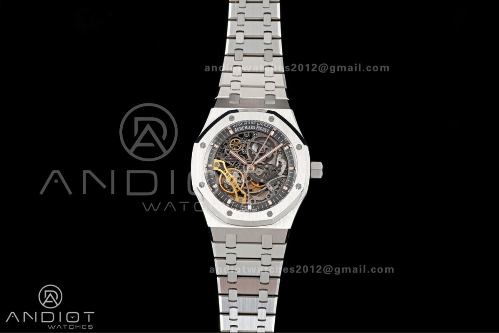 Royal Oak 41mm Openworked 15407 SS DDF 1:1 Best Edition on SS Bracelet SA3132 Double Balance Wheels