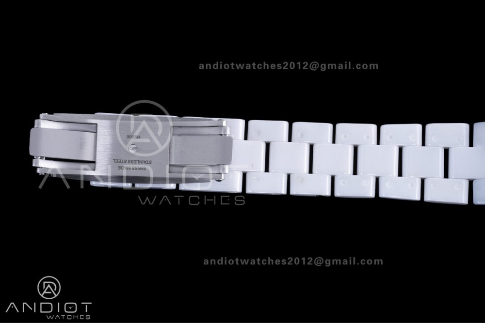 J12 33mm HTF 1:1 Best Edition White Korea Ceramic Cream Dial White Markers on Bracelet Swiss Quartz — photo 14