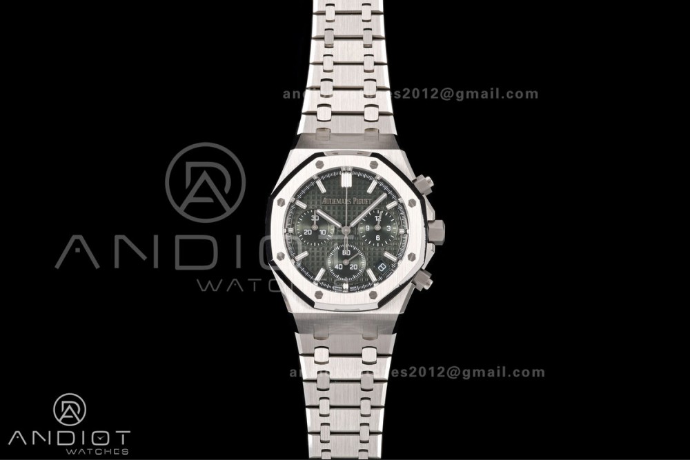 Royal Oak Chrono 26240 SS OCTA 1:1 Best Edition Green Dial on SS Bracelet JH4401 Super Clone (Free Sprung)
