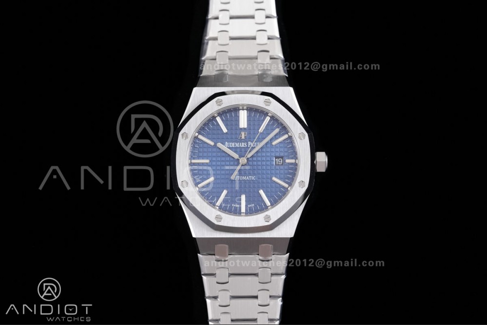 Royal Oak 41mm 15400 SS ZF 1:1 Best Edition Blue Textured Dial on SS Bracelet SA3120 V2 Super Clone
