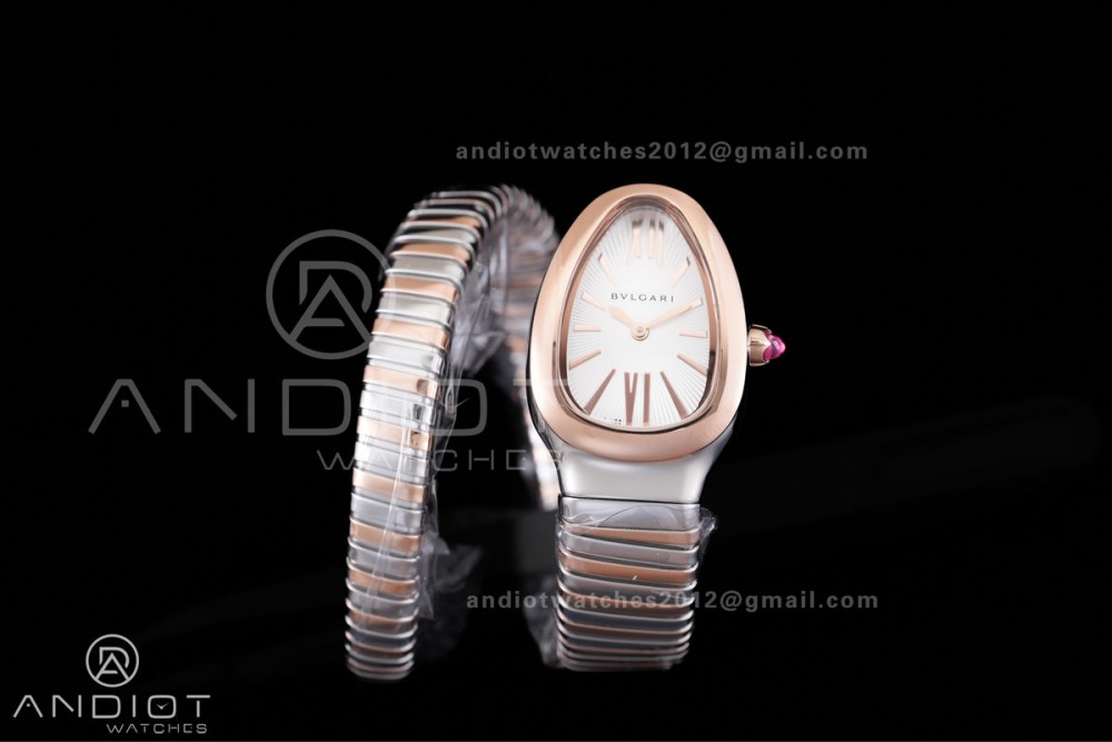 Serpenti 35mm SS/RG BVF 1:1 Best Edition Silver Dial on SS/RG Bracelet Ronda Quartz