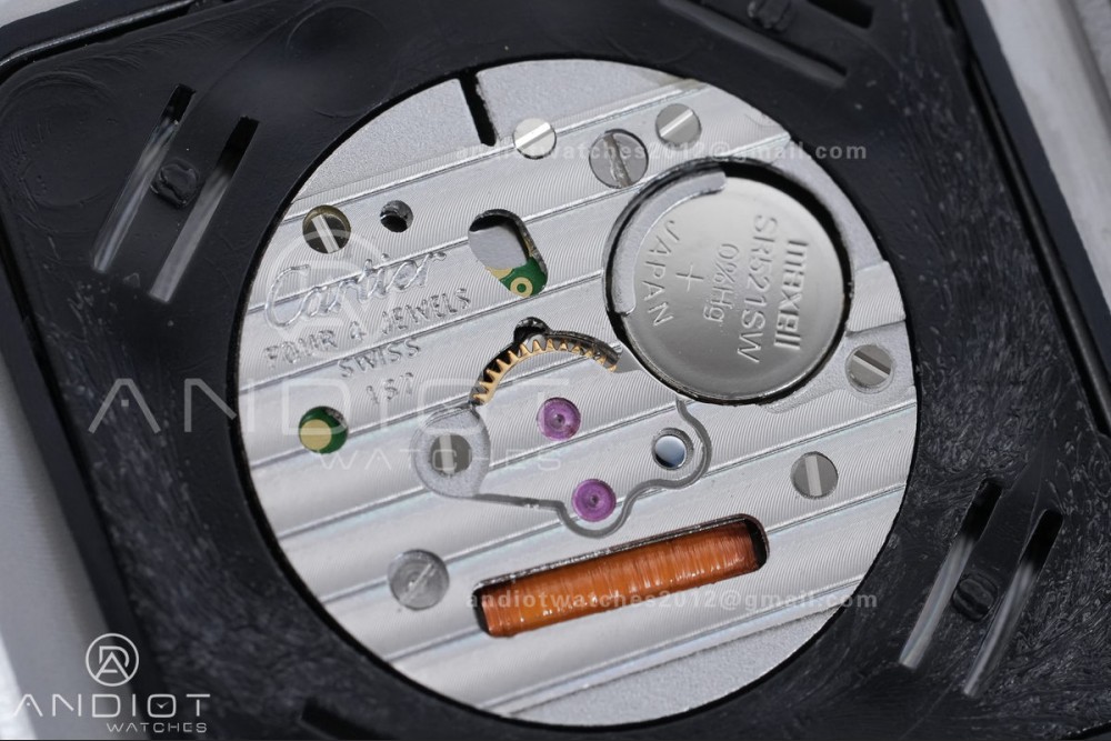 Santos Dumont 31.4mm SS AF 1:1 Best Edition Silver Dial on Black Leather Strap A157 — photo 12