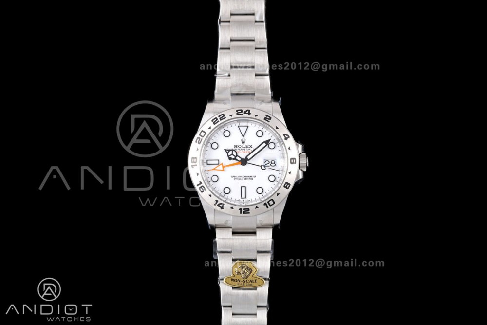 Explorer II 42mm 226570 904L SS Gold Maker 1:1 Best Edition White Dial on Bracelet JH3285-2 (Free Sprung)