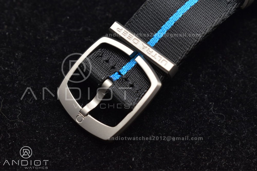 Seamaster 6000M Ultra Deep SS SBF 1:1 Best Edition Black Dial on Black Nylon Strap A8912 Super Clone — photo 2