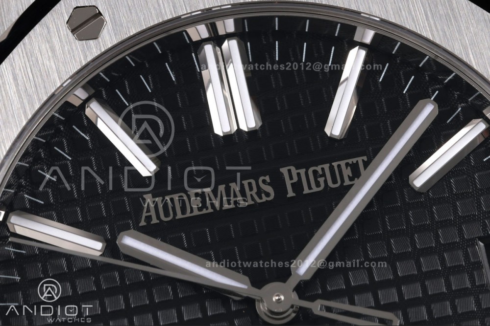 Royal Oak 41mm 15500 SS VSF 1:1 Best Edition Black Textured Dial on SS Bracelet DD4302 Super Clone — photo 4