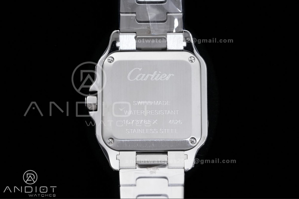 Santos W2SA0033 27x34mm AF 1:1 Best Edition Silver Dial ON SS/RG SmartLinks Bracelet Ronda Quartz — photo 7