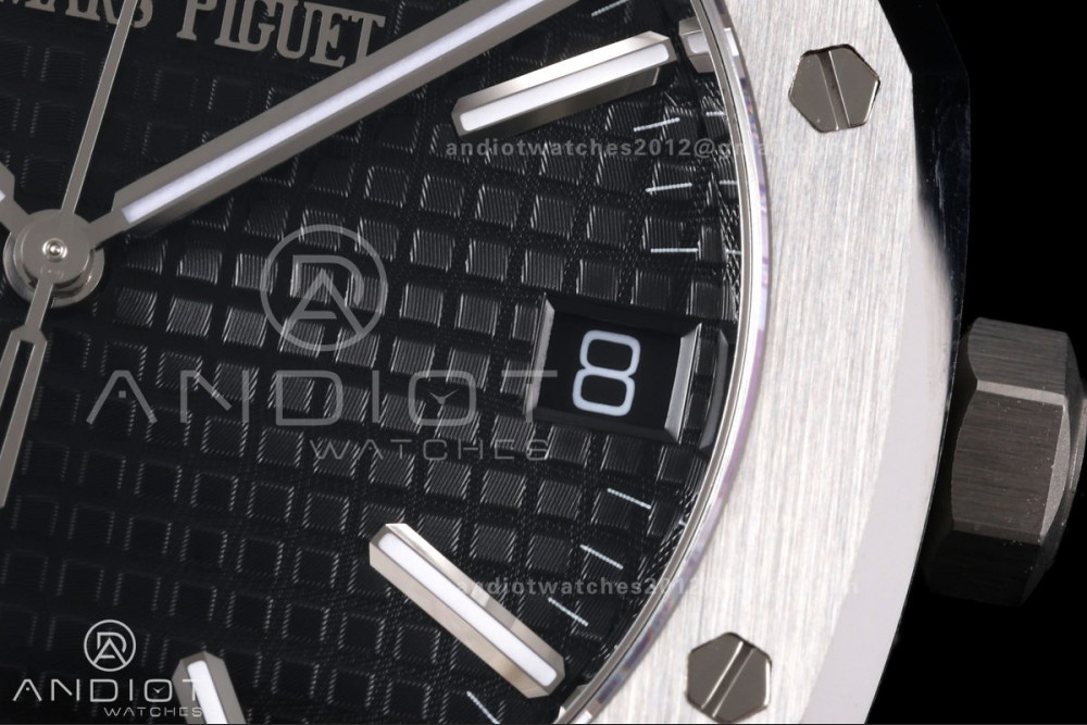 Royal Oak 41mm 15500 SS VSF 1:1 Best Edition Black Textured Dial on SS Bracelet DD4302 Super Clone — photo 6