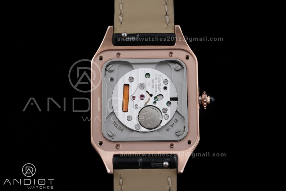 Santos Dumont 38mm RG F1F Best Edition Silver Dial on Black Leather Strap Quartz — photo 10
