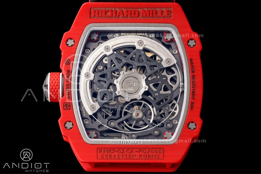 RICH Maker's 1:1 RM67-02 Red NTPT Sebastien Buemi Skeleton Dial CRMA7 Super Clone — photo 13
